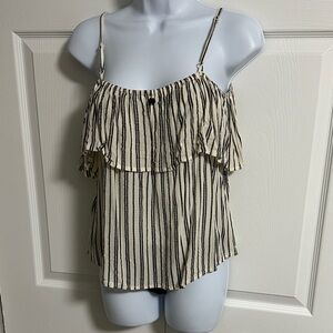 Billabong Black and Cream Striped Camisole